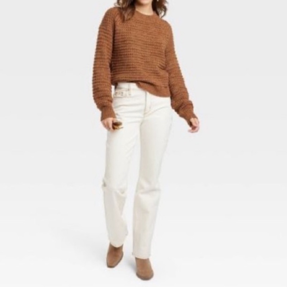 Universal Thread Women's Brown Crew Neck Sweater - image 3